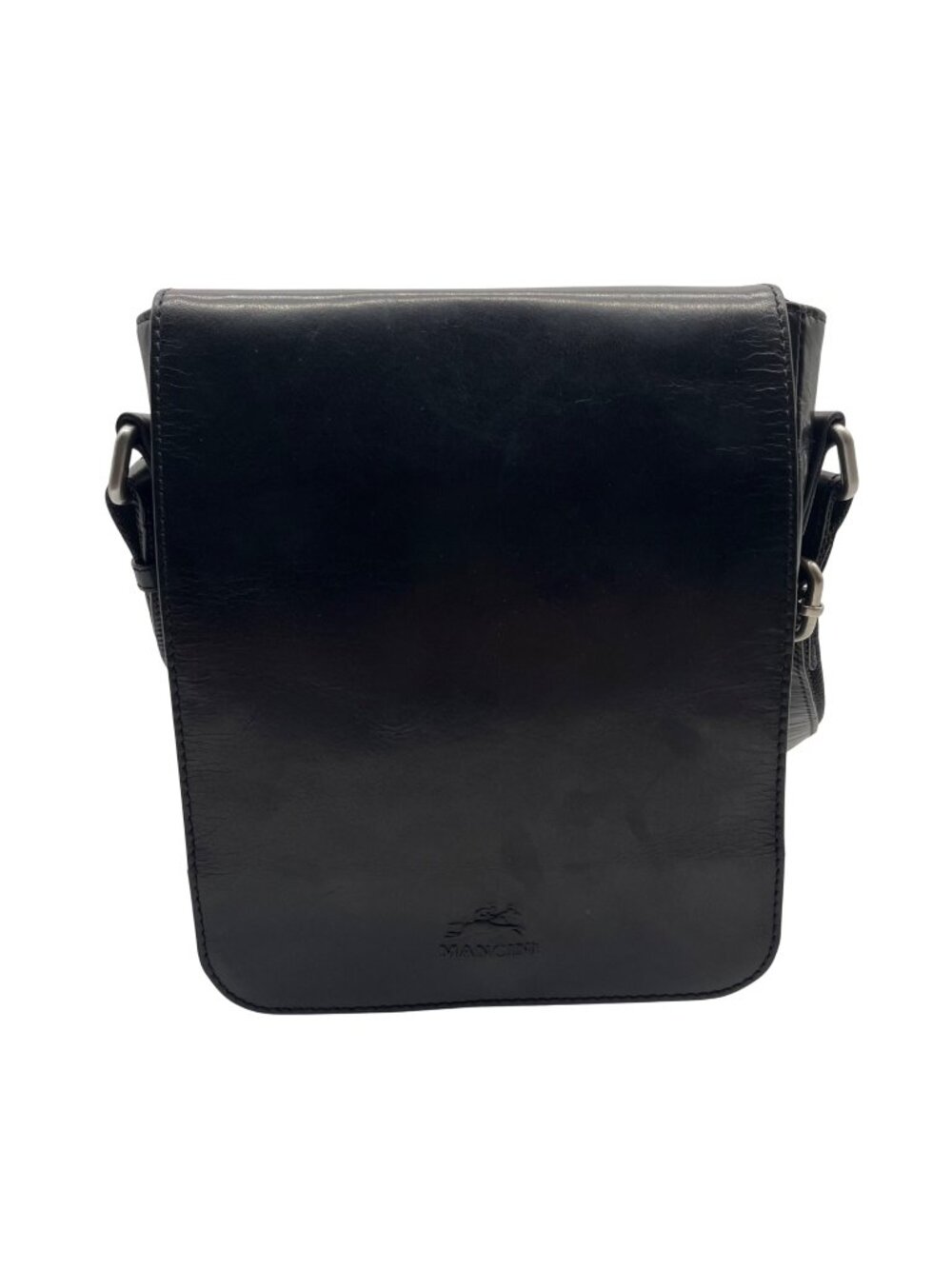 Mancini Black Leather Crossbody Bag